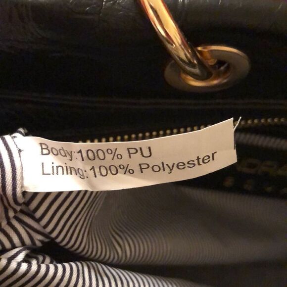 Sondra Roberts Black Pebbled Faux Leather Satchel Crossbody Strap - Picture 12 of 14